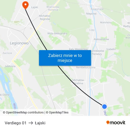 Verdiego to Łajski map