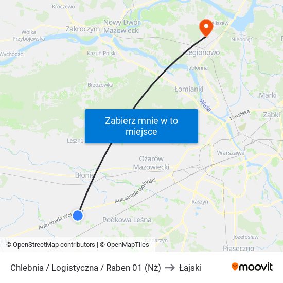 Chlebnia / Logistyczna / Raben 01 (Nż) to Łajski map