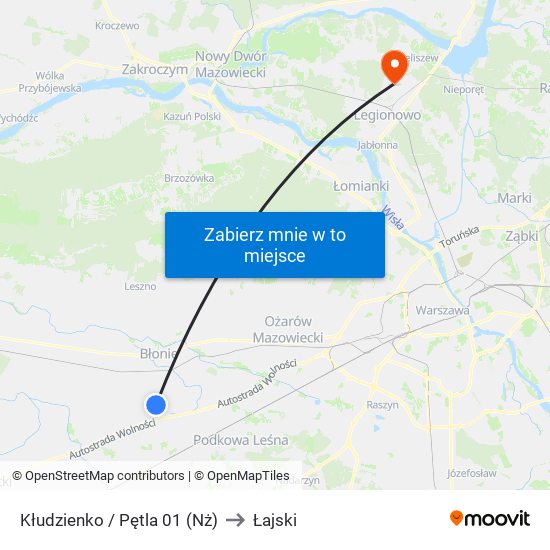 Kłudzienko / Pętla 01 (Nż) to Łajski map