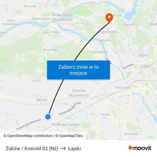 Żuków / Kościół 02 (Nż) to Łajski map