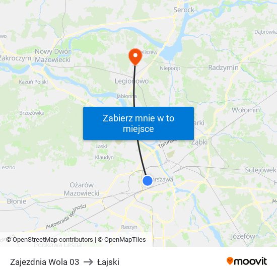 Zajezdnia Wola 03 to Łajski map