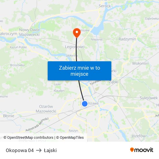 Okopowa 04 to Łajski map