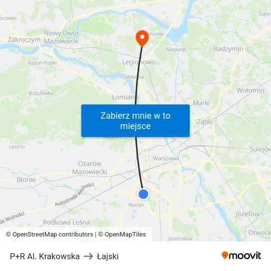 P+R Al. Krakowska to Łajski map