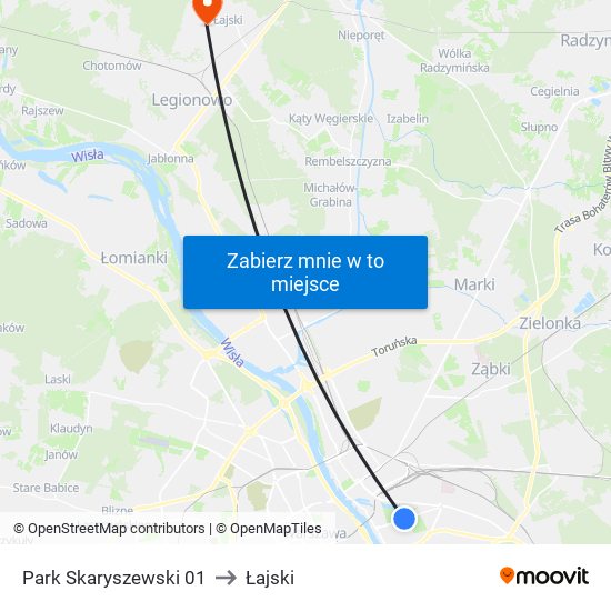 Park Skaryszewski 01 to Łajski map