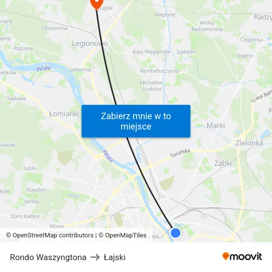 Rondo Waszyngtona to Łajski map