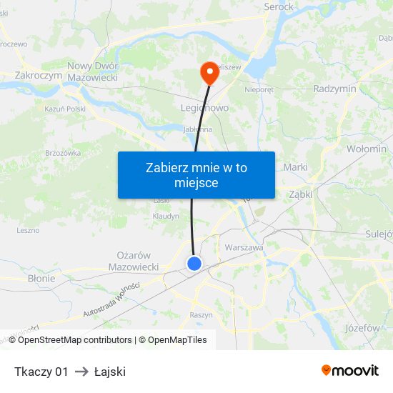 Tkaczy 01 to Łajski map