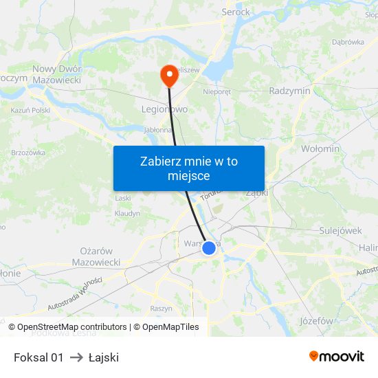 Foksal 01 to Łajski map