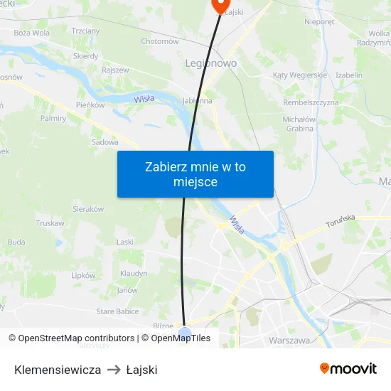 Klemensiewicza to Łajski map