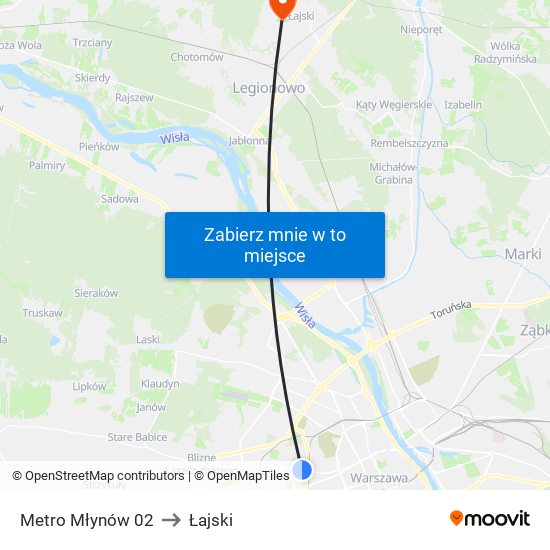 Metro Młynów 02 to Łajski map