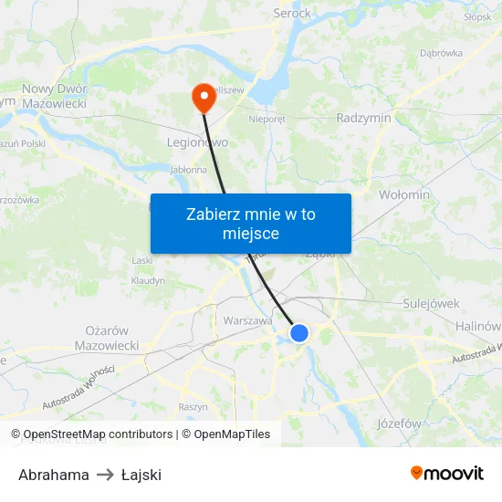 Abrahama to Łajski map
