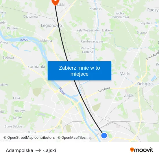 Adampolska to Łajski map