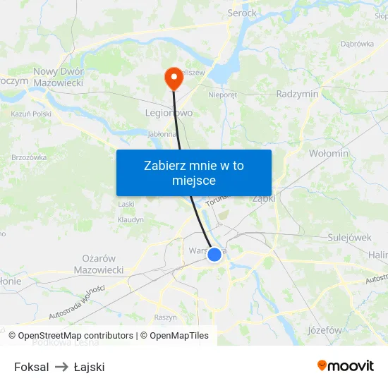 Foksal to Łajski map