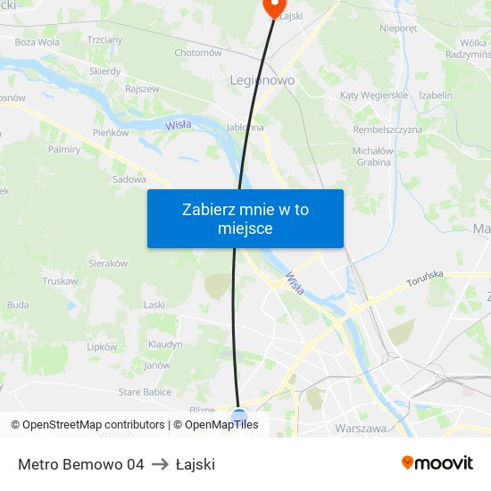 Metro Bemowo 04 to Łajski map