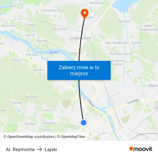 Al. Reymonta to Łajski map