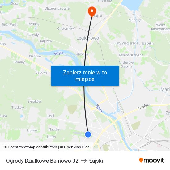 Ogrody Działkowe Bemowo 02 to Łajski map