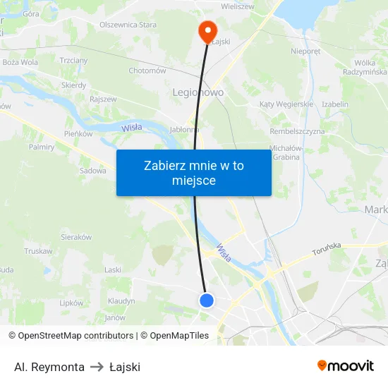 Al. Reymonta to Łajski map