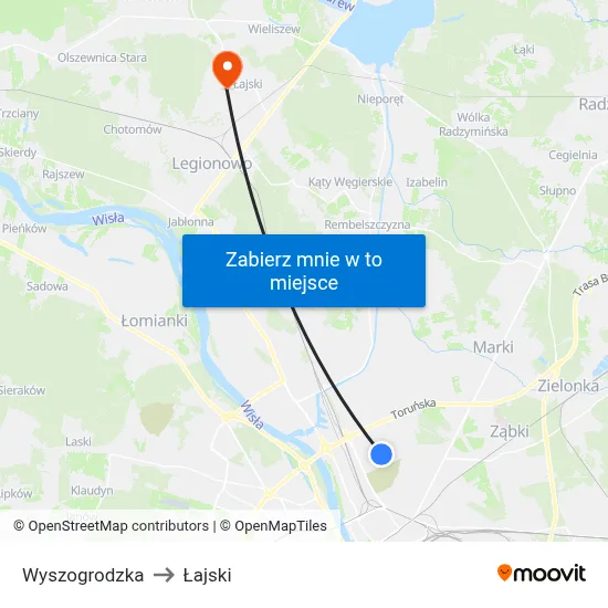 Wyszogrodzka to Łajski map