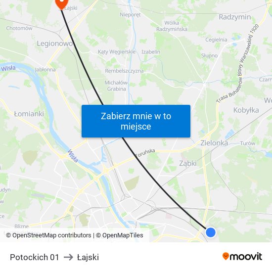 Potockich 01 to Łajski map