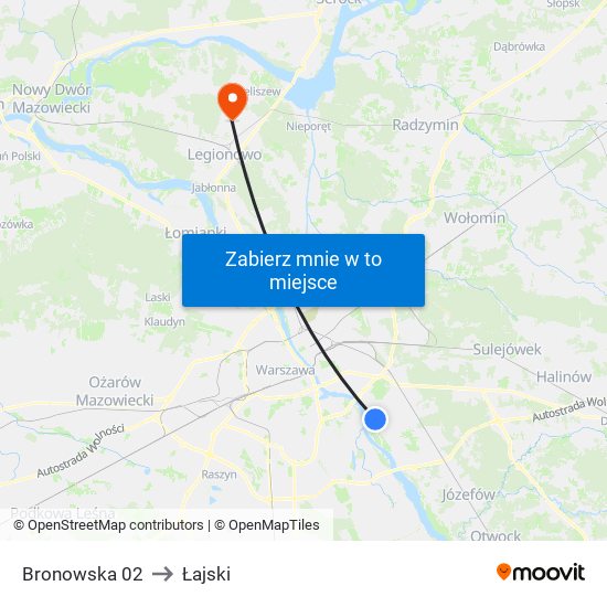 Bronowska 02 to Łajski map