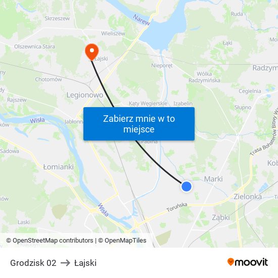 Grodzisk 02 to Łajski map