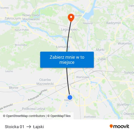 Stoicka to Łajski map