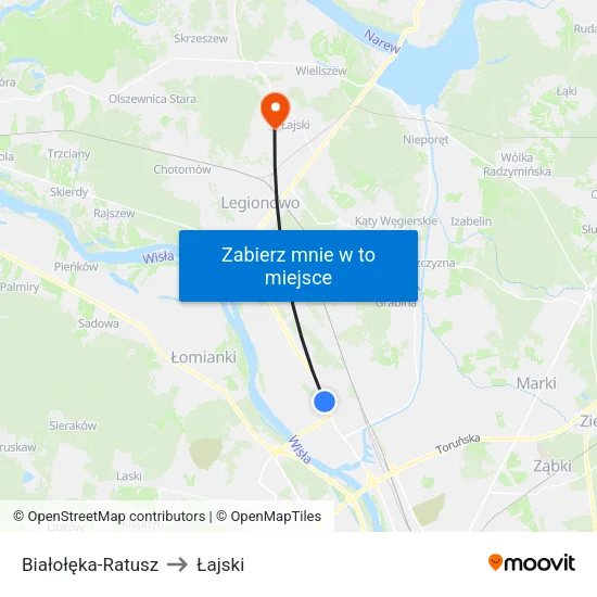 Białołęka - Ratusz to Łajski map
