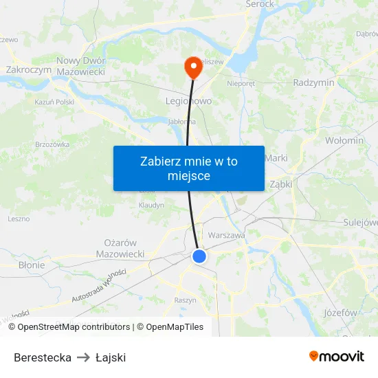 Berestecka to Łajski map