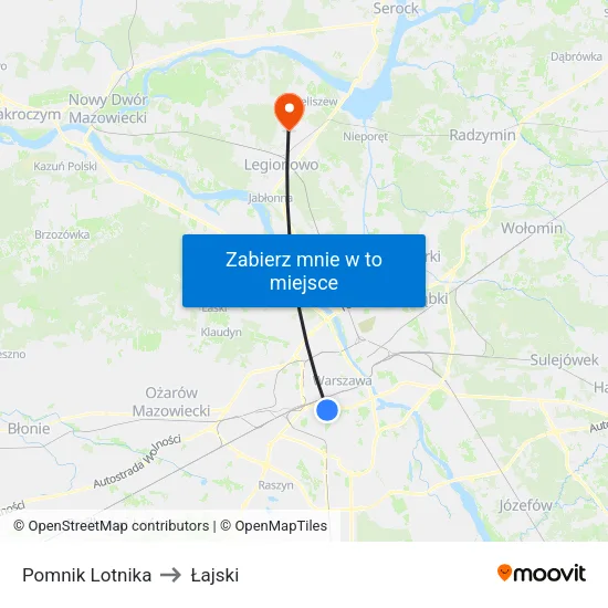 Pomnik Lotnika to Łajski map