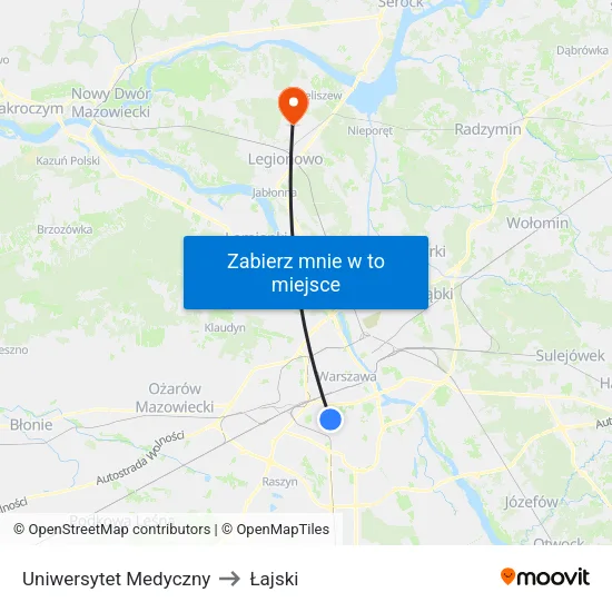 Uniwersytet Medyczny to Łajski map