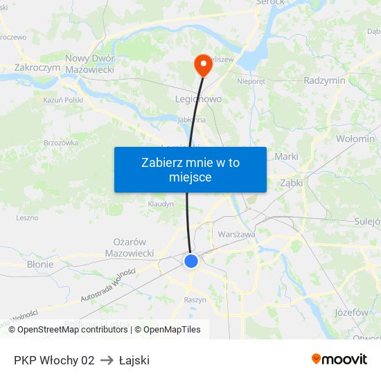 PKP Włochy 02 to Łajski map