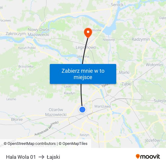 Hala Wola 01 to Łajski map