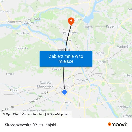 Skoroszewska to Łajski map