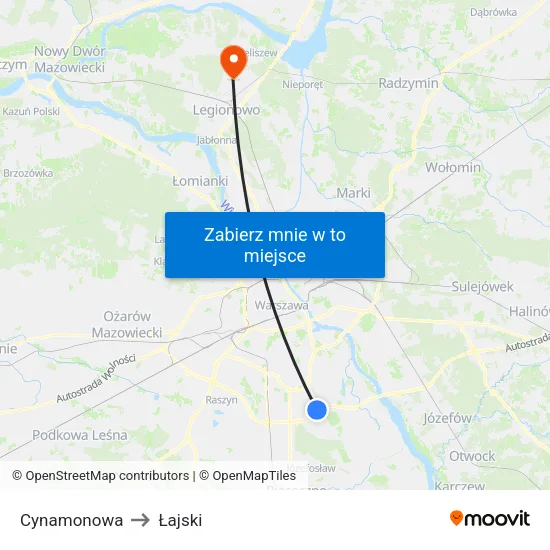 Cynamonowa to Łajski map