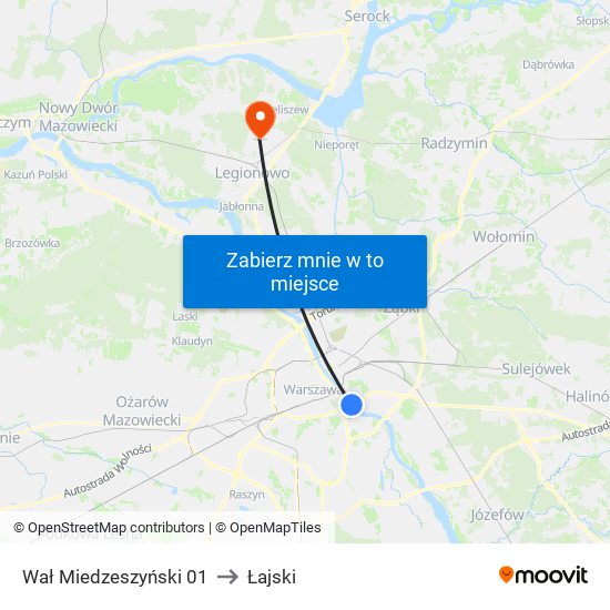 Wał Miedzeszyński to Łajski map