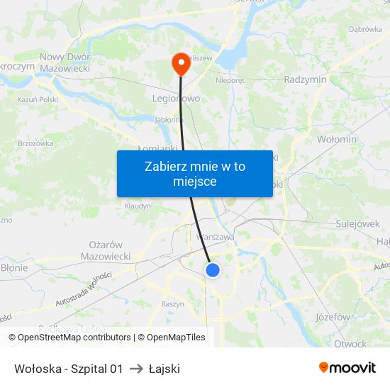 Wołoska - Szpital 01 to Łajski map