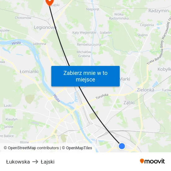 Łukowska to Łajski map