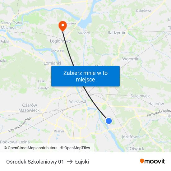 Ośrodek Szkoleniowy 01 to Łajski map