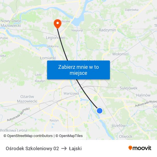 Ośrodek Szkoleniowy 02 to Łajski map