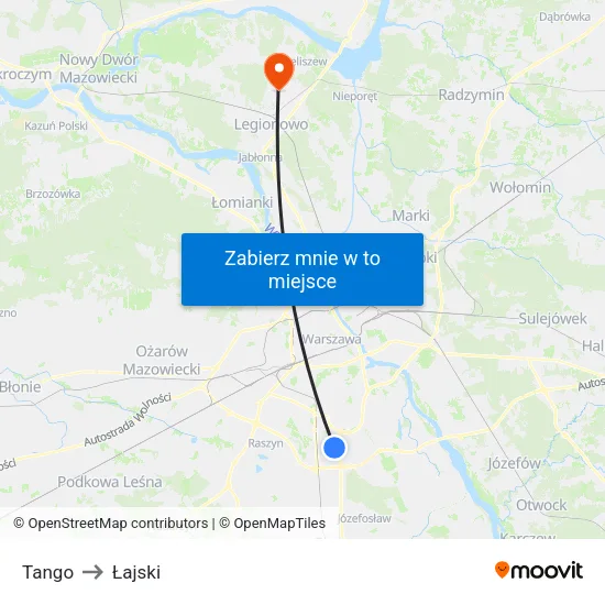 Tango to Łajski map