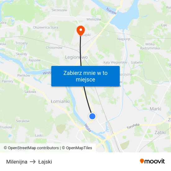 Milenijna to Łajski map