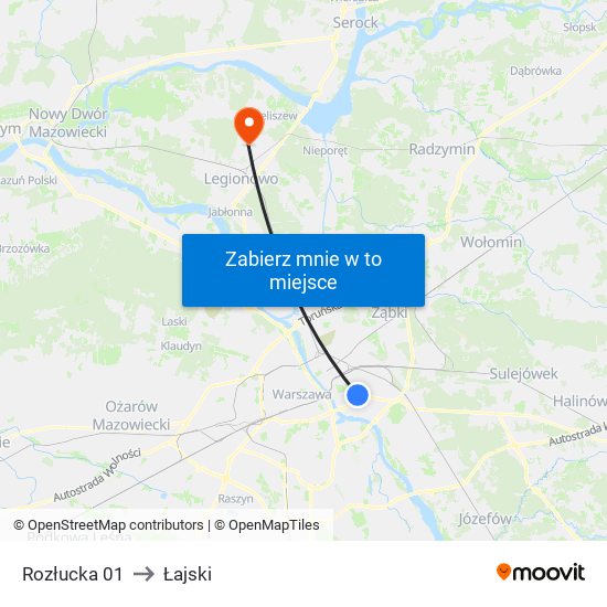 Rozłucka to Łajski map