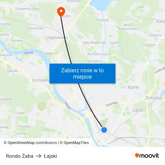 Rondo Żaba to Łajski map