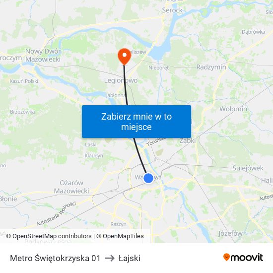 Metro Świętokrzyska 01 to Łajski map