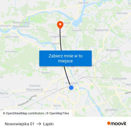 Nowowiejska 01 to Łajski map