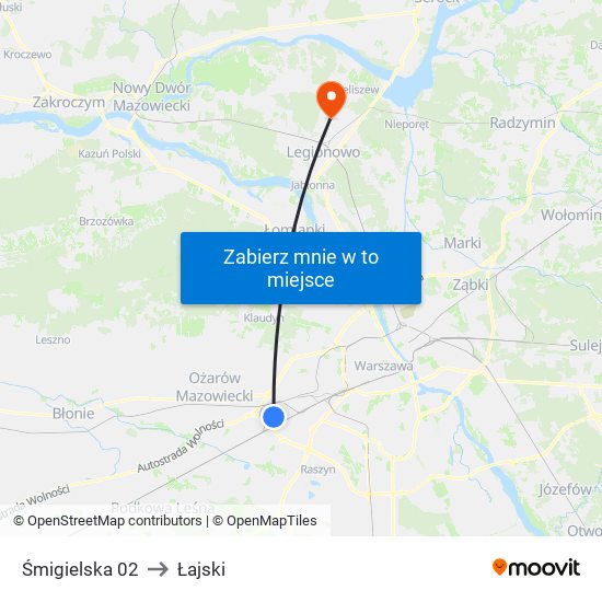 Śmigielska 02 to Łajski map