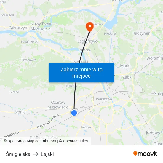 Śmigielska to Łajski map