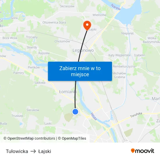 Tułowicka to Łajski map