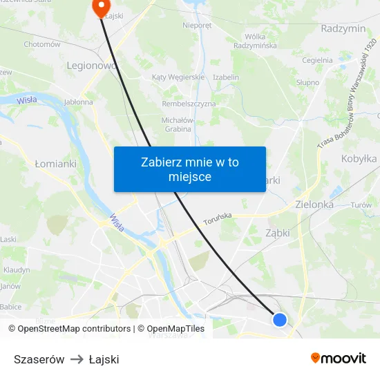 Szaserów to Łajski map