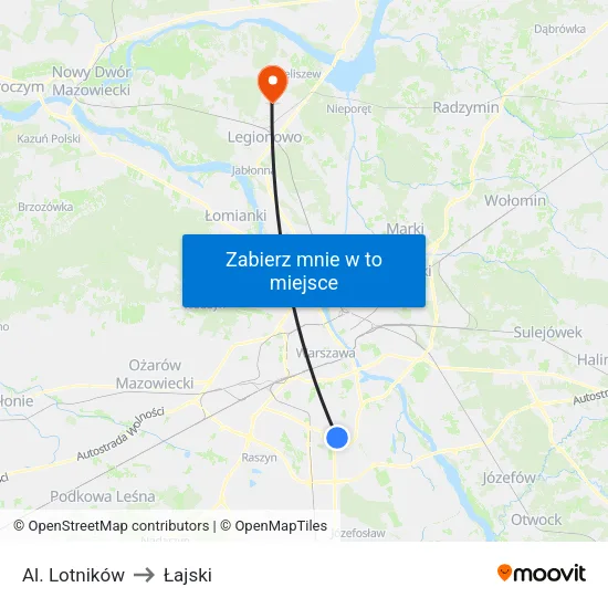 Al. Lotników to Łajski map