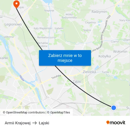 Armii Krajowej to Łajski map